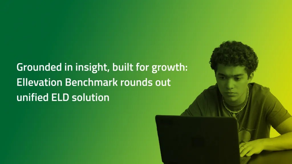 A student takes a Benchmark assessment on a laptop.