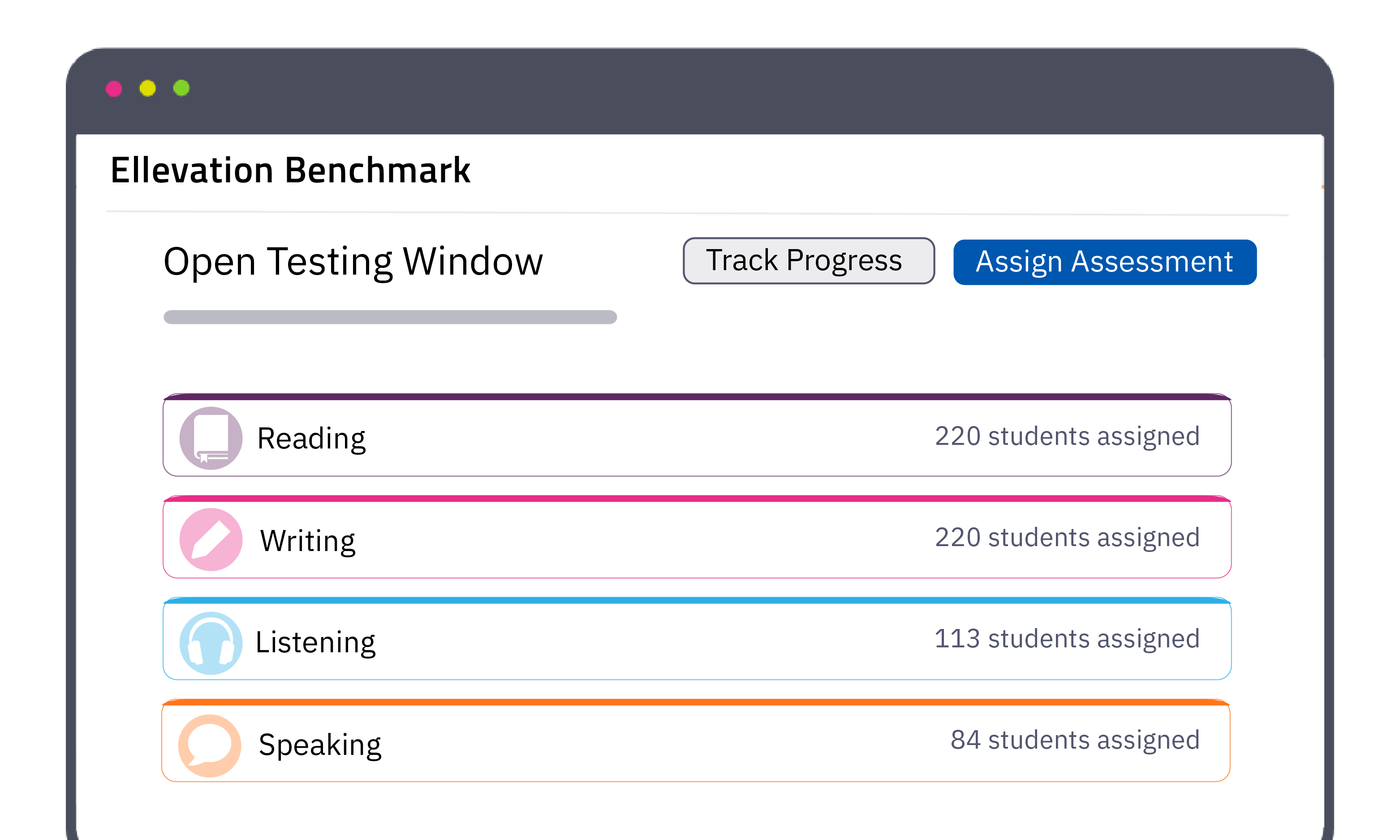 A screenshot showing that you can assign different domain assessments to different students.